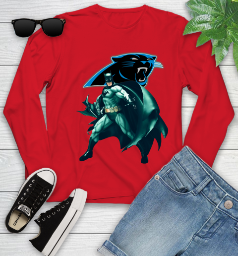 NFL Batman Football Sports Carolina Panthers Youth Long Sleeve 11
