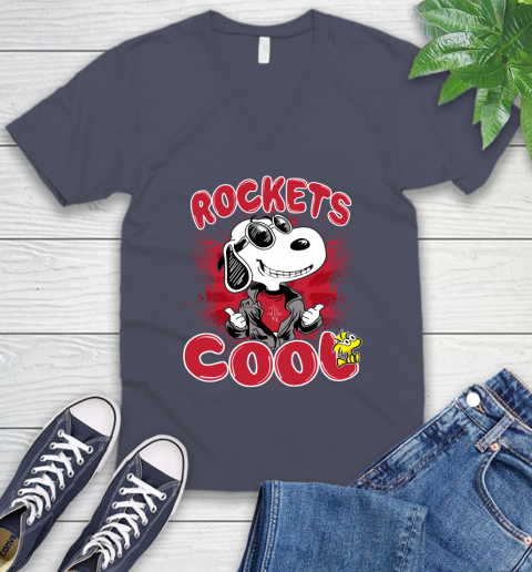 NBA Basketball Houston Rockets Cool Snoopy Shirt V-Neck T-Shirt 7