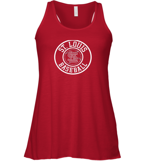 ypuc vintage st louis baseball missouri cardinal badge gift flowy tank 32 front red