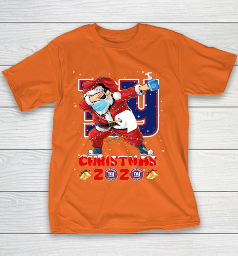 New York Giants Funny Santa Claus Dabbing Christmas 2020 NFL Youth T-Shirt 4