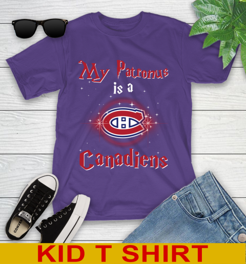 NHL Hockey Harry Potter My Patronus Is A Montreal Canadiens Youth T-Shirt 3