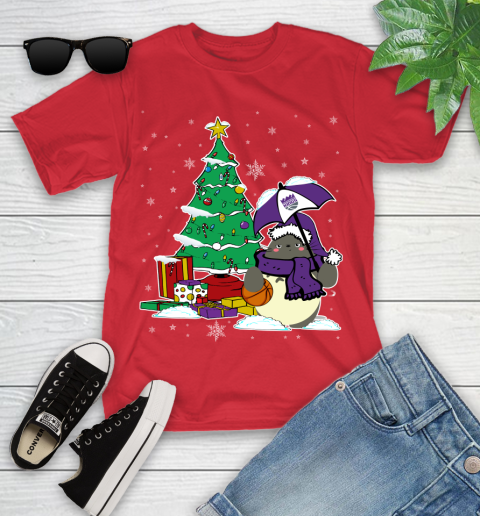 Sacramento Kings NBA Basketball Cute Tonari No Totoro Christmas Sports Youth T-Shirt 13