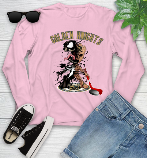 NHL Vegas Golden Knights Hockey Venom Groot Guardians Of The Galaxy Youth Long Sleeve 10