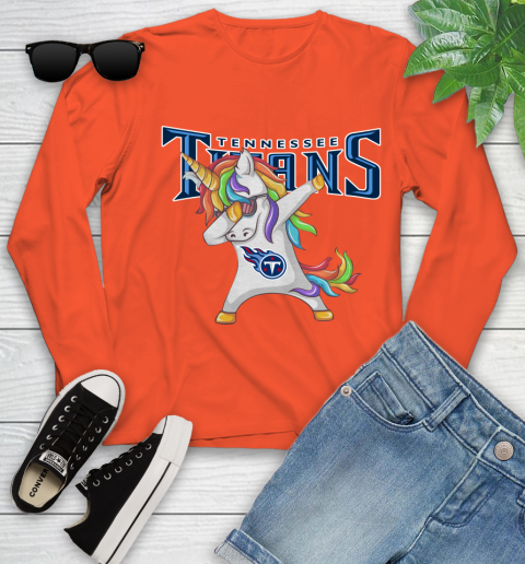 Tennessee Titans NFL Football Funny Unicorn Dabbing Sports Youth Long Sleeve 4