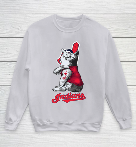 MLB Baseball My Cat Loves Cleveland Indians Youth Sweatshirt 3