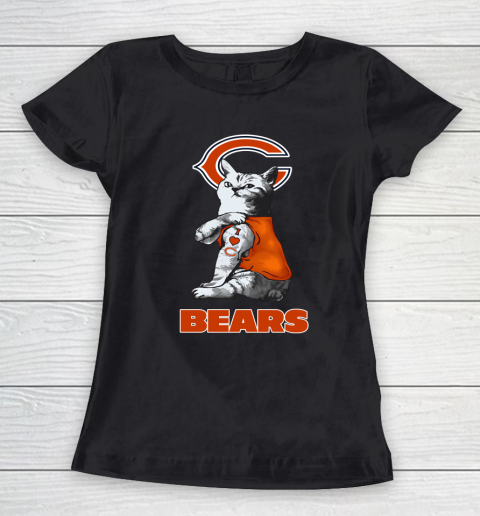 NFL Football My Cat Loves Chicago Bears Women's T-Shirt