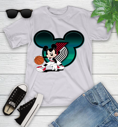 NBA Portland Trail Blazers Mickey Mouse Disney Basketball Youth T-Shirt 4