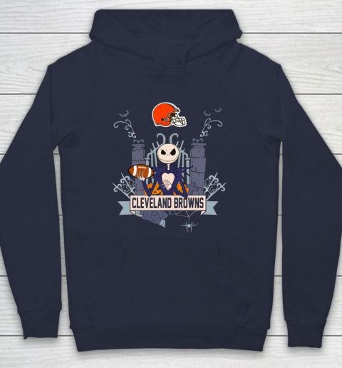 NFL Cleveland Browns Football Jack Skellington Halloween Hoodie 2