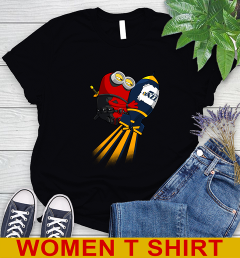 NBA Basketball Utah Jazz Deadpool Minion Marvel Shirt Women's T-Shirt