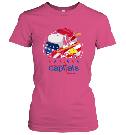 nmap washington capitals snoopy and woodstock nhl ladies t shirt 20 front heliconia