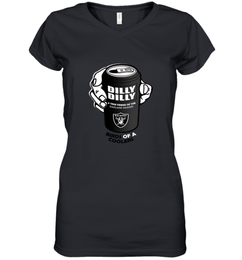 Bud Light Dilly Dilly! Oakland Raiders Birds Of A Cooler Women's V-Neck T-Shirt