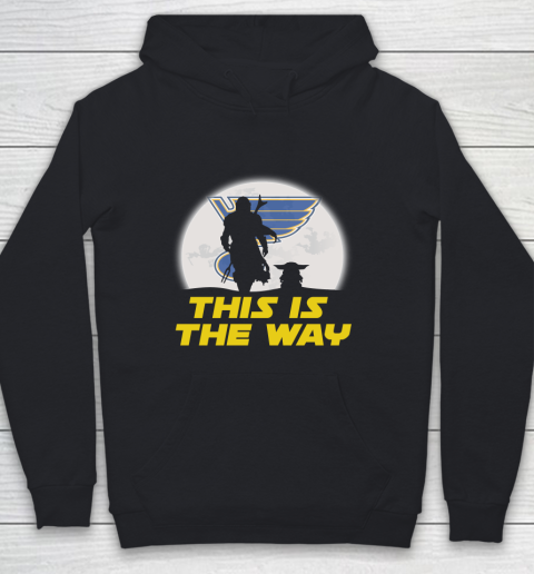 St.Louis Blues NHL Ice Hockey Star Wars Yoda And Mandalorian This Is The Way Youth Hoodie