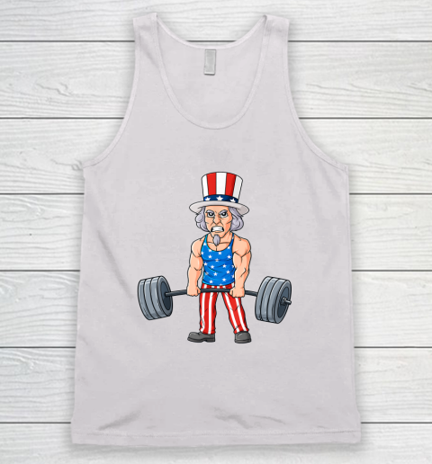 4th Of July Uncle Sam Weightlifting Funny Deadlift Fitness Tank Top
