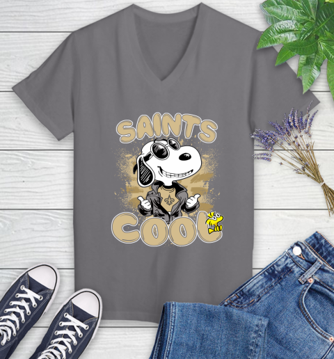 NFL Football New Orleans Saints Cool Snoopy Shirt Women's V-Neck T-Shirt 9