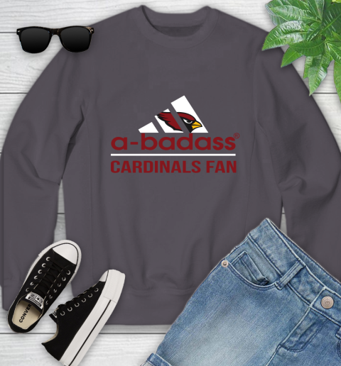 NFL A Badass Arizona Cardinals Fan Adidas Football Sports Youth Sweatshirt 5