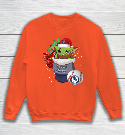 San Diego Padres Christmas Baby Yoda Star Wars Funny Happy MLB Sweatshirt 4
