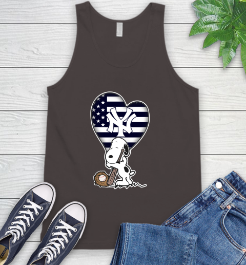 New York Yankees MLB Baseball The Peanuts Movie Adorable Snoopy Tank Top 7