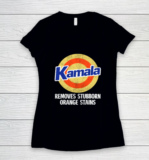 Kamala Removes Stubborn Orange Stains, Kamala Harris 2024 Women's V-Neck T-Shirt