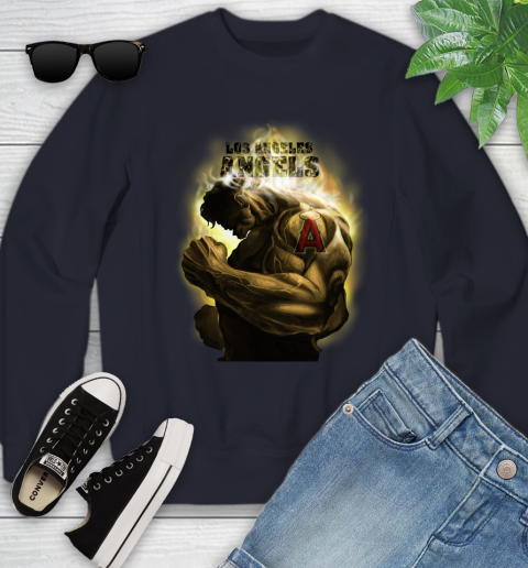 Los Angeles Angels MLB Baseball Hulk Marvel Avengers Sports Youth Sweatshirt 2