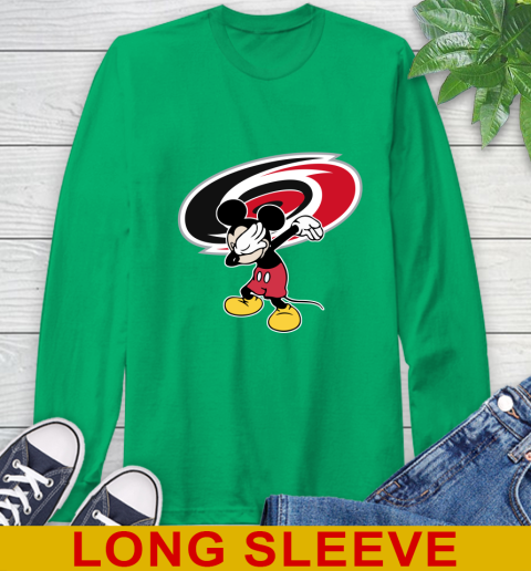 Carolina Hurricanes NHL Hockey Dabbing Mickey Disney Sports Long Sleeve T-Shirt 7