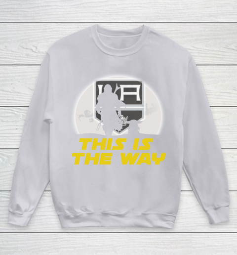 Los Angeles Kings NHL Ice Hockey Star Wars Yoda And Mandalorian This Is The Way Youth Sweatshirt 3