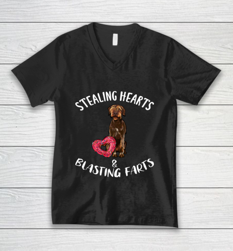 Stealing Hearts Blasting Farts Wirehaired Pointing Griffon V-Neck T-Shirt