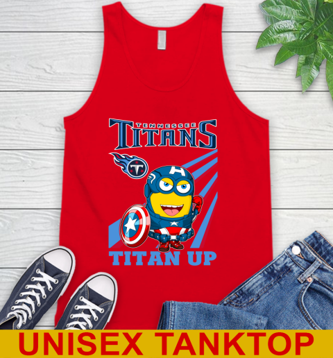 NFL Football Tennessee Titans Captain America Marvel Avengers Minion Titan Up Shirt Tank Top 5