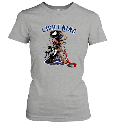 NHL Tampa Bay Lightning Hockey Venom Groot Guardians Of The Galaxy Zx2lICk8QE6 ladies t shirt 20 95 151514 front ash
