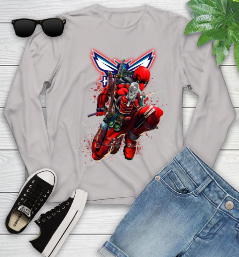 NBA Deadpool Marvel Comics Sports Basketball Charlotte Hornets Youth Long Sleeve 12