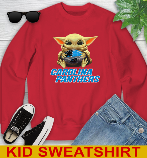 NFL Football Carolina Panthers Baby Yoda Star Wars Shirt Youth Sweatshirt 8