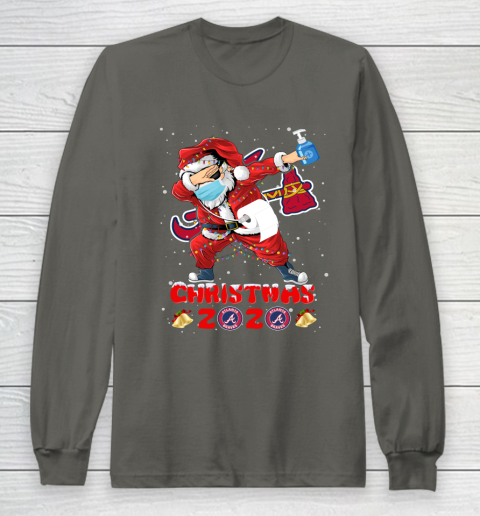 Atlanta Braves Funny Santa Claus Dabbing Christmas 2020 MLB Long Sleeve T-Shirt 5