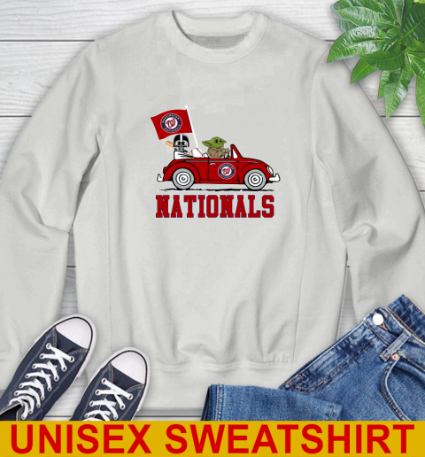 MLB Baseball Washington Nationals Darth Vader Baby Yoda Driving Star Wars Shirt Sweatshirt 5