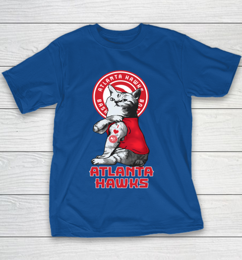 NBA Basketball My Cat Loves Atlanta Hawks Youth T-Shirt 6