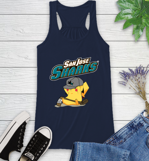 NHL Pikachu Hockey Sports San Jose Sharks Racerback Tank 12