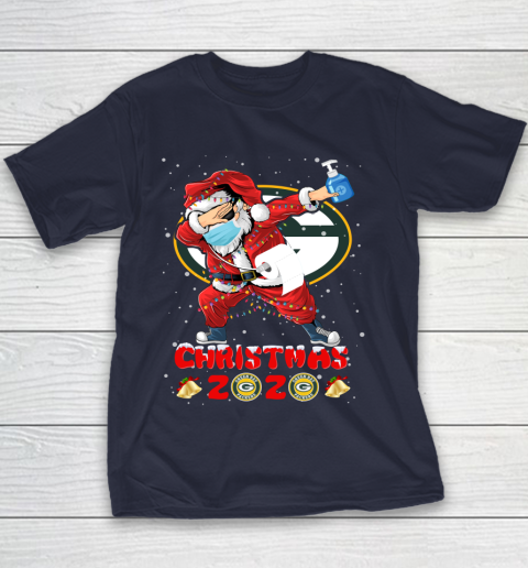 Green Bay Packers Funny Santa Claus Dabbing Christmas 2020 NFL Youth T-Shirt 2