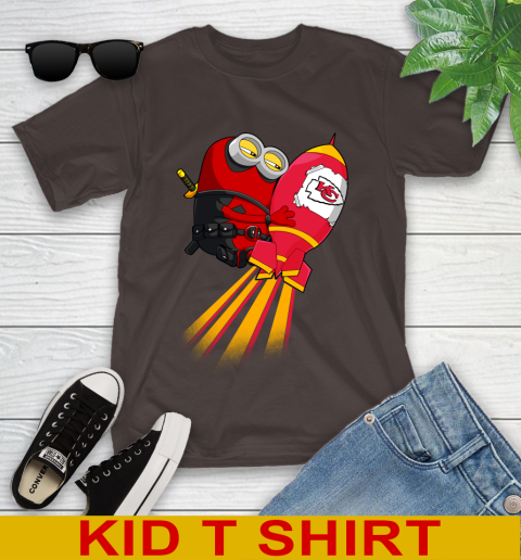 NFL Football Kansas City Chiefs Deadpool Minion Marvel Shirt Youth T-Shirt 6