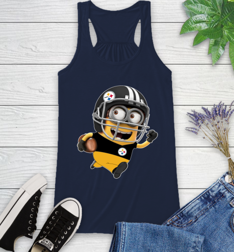 NFL Pittsburgh Steelers Minions Disney Football Sports Racerback Tank 12