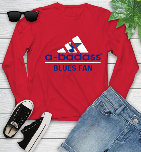 NHL A Badass St.Louis Blues Fan Adidas Hockey Sports Youth Long Sleeve 11