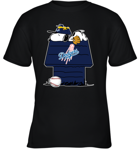 MLB Los Angeles Dodgers Snoopy Woodstock The Peanuts Movie Baseball T Shirt  - Rookbrand