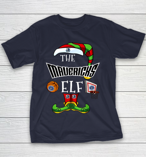 Dallas Mavericks Christmas ELF Funny NBA Youth T-Shirt 2