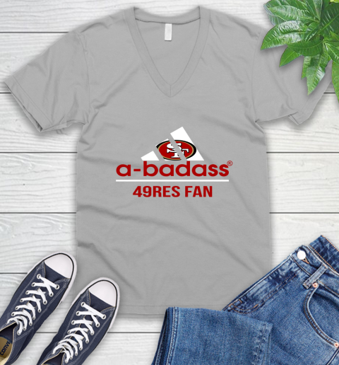 San Francisco 49ers NFL Football A Badass Adidas Adoring Fan Sports V-Neck T-Shirt 3