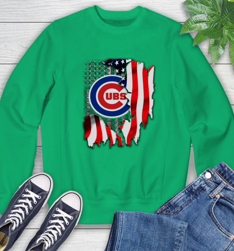 Chicago Cubs MLB Baseball American Flag Sweatshirt 7