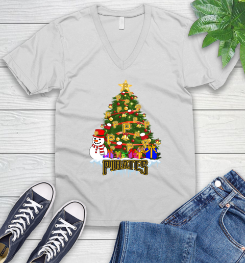 Pittsburgh Pirates Merry Christmas MLB Baseball Sports V-Neck T-Shirt