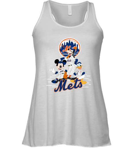 New York Mets Mickey Donald And Goofy Baseball Racerback Tank