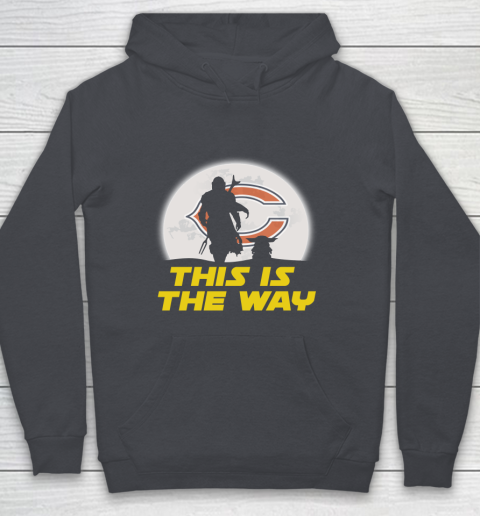 Chicago Bears NFL Football Star Wars Yoda And Mandalorian This Is The Way Youth Hoodie 5