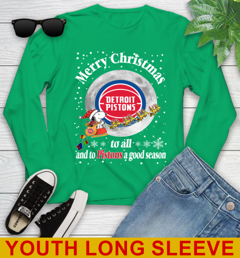 Detroit Pistons Merry Christmas To All And To Pistons A Good Season NBA Basketball Sports Youth Long Sleeve 7