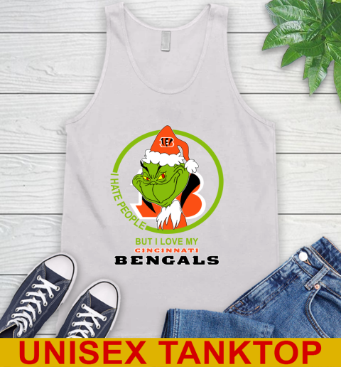 Cincinnati Bengals NFL Christmas Grinch I Hate People But I Love My Favorite Football Team Tank Top