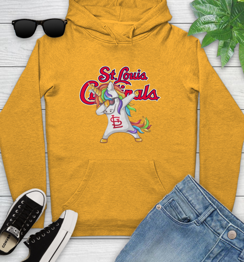 St.Louis Cardinals MLB Baseball Funny Unicorn Dabbing Sports Youth Hoodie 3