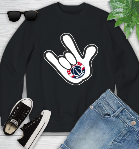 Washington Wizards NBA Basketball Mickey Rock Hand Disney Youth Sweatshirt 2