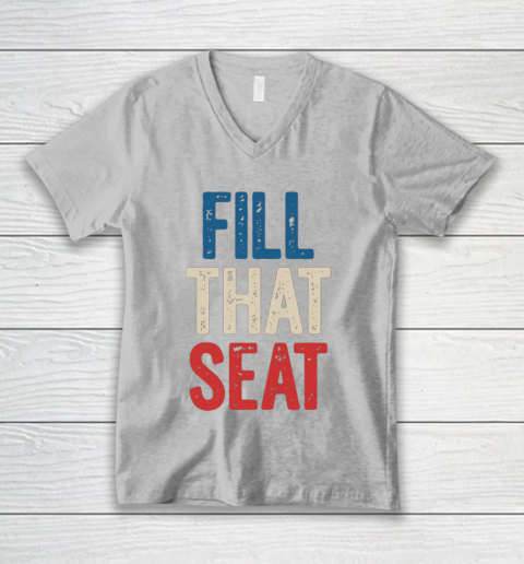 Fill That Seat Vintage North Carolina NC Fill The Seat Retro V-Neck T-Shirt 3